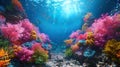 Beneath the surface, coral reefs stretch out like underwater gardens, teeming with life and vibra