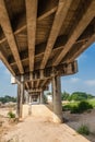 Beneath view of concrete bridge. Royalty Free Stock Photo