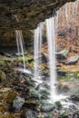 Beneath the Waterfall at Oglebay Royalty Free Stock Photo