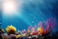 Beneath the waves. Discovering the vibrant palette of oceanic Cora. AI-generated