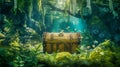 Beneath the Waves, Exploring an Old Chest in the Submerged Depths, Generative AI