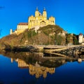 Benedictine abbey in Melk, Austria, and its water refection Royalty Free Stock Photo
