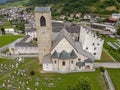 Benedictine Convent of St. John in Mustair on the Swiss alps Royalty Free Stock Photo