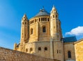 Benedictine Dormition Abbey on Mount Zion, near Zion Gate outside walls of Jerusalem Old City in Israel