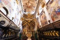 The Benedictine monastery with  the church of St Adalbert from 14th century. Beautiful baroque Catholic church interior in Broumov Royalty Free Stock Photo