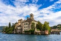 Benedictine monastery on San Giulio island in Italy. Royalty Free Stock Photo