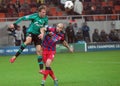 Benedikt HÃÂ¶wedes and Iasmin Latovlevici during UEFA Champions League game