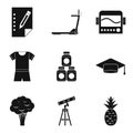 Beneficial properties icons set, simple style Royalty Free Stock Photo