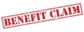 Benefit claim stamp on white background