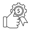 Benefit Half Glyph Style vector icon which can easily modify or edit