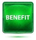 Benefit Neon Light Green Square Button Royalty Free Stock Photo