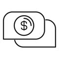 Benefit money chat icon, outline style
