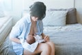 Benefits of breastfeeding for newborns Royalty Free Stock Photo