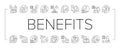 Benefits For Business Collection Icons Set Vector .