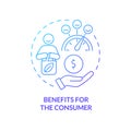 Benefits for consumer blue gradient concept icon Royalty Free Stock Photo