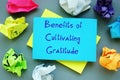 Benefits of Cultivating Gratitude sign on the page