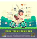 Benefits of cycling bicycle, Bicycle infographics, Vector illustration