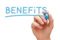 Benefits Handwritten With Blue Marker Royalty Free Stock Photo