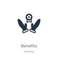 Benefits icon vector. Trendy flat benefits icon from marketing collection isolated on white background. Vector illustration can be
