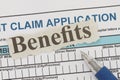 Benefits newspaper cutout Royalty Free Stock Photo