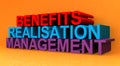 Benefits realisation management on orange Royalty Free Stock Photo