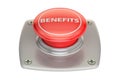 Benefits red button, 3D rendering Royalty Free Stock Photo