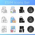 Benefits and refunds icons set