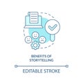 Benefits of storytelling turquoise concept icon Royalty Free Stock Photo