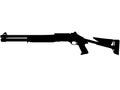 BENELLI M4 Super 90 TS semi-automatic shotgun pump action shotgun, pumpgun. Detailed vector illustration realistic silhouette