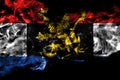 Benelux smoke flag isolated on black background Royalty Free Stock Photo