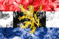 Benelux smoke flag, politico-economic union of Belgium, Netherlands, Luxembourg Royalty Free Stock Photo