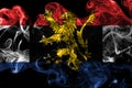 Benelux smoke flag, politico-economic union of Belgium, Nether Royalty Free Stock Photo