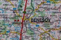 Benesov, Czechia, on a road m Royalty Free Stock Photo