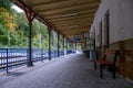 Benesov nad Ploucnici, Czech republic - September 29, 2019: historical train station in autumn