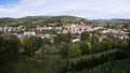 Benesov nad Ploucnici, Czech republic - September 29, 2019: houses of little city around autumnal nature