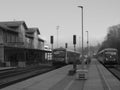 Benesov nad Ploucnici, Czechia - November 06, 2022: Arriva trains in train station