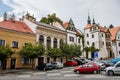 Benesov nad Ploucnici, North Bohemia, Czech Republic, 26 June 2021: old saxoxy renaissance Morzinov Castle near Town Hall at Royalty Free Stock Photo