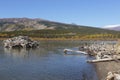 Benett lake near Carcross. Royalty Free Stock Photo