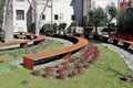 Benevento - Panchine in acciaio Corten nei giardini dell\'Hortus Conclusus