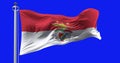 Benfica football club flag waving isolated on blue background
