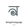 Bengali language vector icon on white background. Flat vector bengali language icon symbol sign from modern india collection for