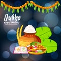 Bengali New Year Subho Nabo BarshoHappy Pohela Boishakh a mud pot fill with rasgulla. Royalty Free Stock Photo