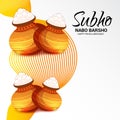 Bengali New Year Subho Nabo BarshoHappy Pohela Boishakh a mud pot fill with rasgulla. Royalty Free Stock Photo