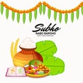 Bengali New Year Subho Nabo BarshoHappy Pohela Boishakh a mud pot fill with rasgulla. Royalty Free Stock Photo