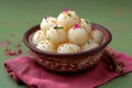 Bengali sweetness Rasgulla, a famous Indian sweet in clay