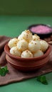 Bengali sweetness Rasgulla, a famous Indian sweet in clay