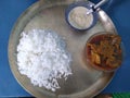 Bengali Thali rice payes mutton curry
