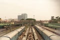 Bengaluru, INDIA - June 03,2019 :Aerial view of under construction railway terminal at bangalore railway station sorrounded by Royalty Free Stock Photo