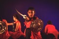 Bengaluru, INDIA Ã¢â¬â March 29,2018:Junior kalari artist dances gracefully in the hall at Sevasadan hall in Bengaluru,India Royalty Free Stock Photo