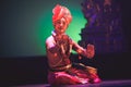 Bengaluru, INDIA Ã¢â¬â March 29,2018:A manipuri dancer dances gracefully in Sevasadan hall in Bengaluru,India